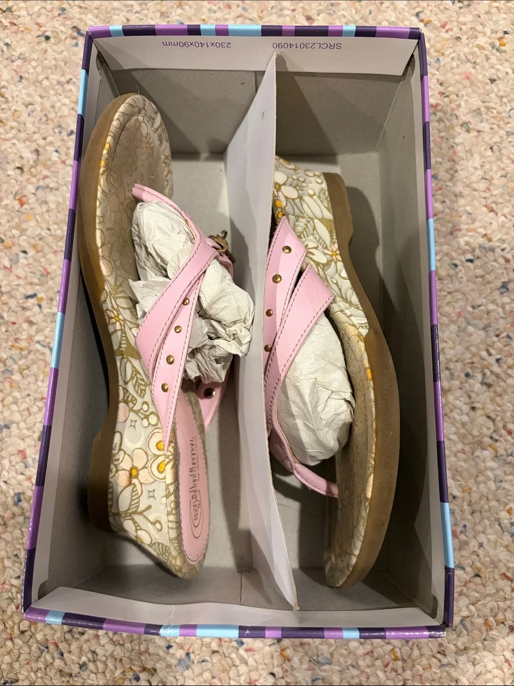 Girls' Pink Floral Slip-On Sandals